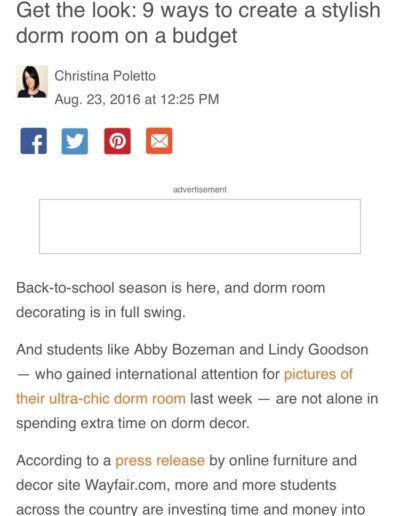 How to create a stylish dorm room on a budget- screenshot.